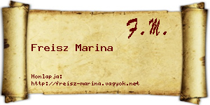 Freisz Marina névjegykártya